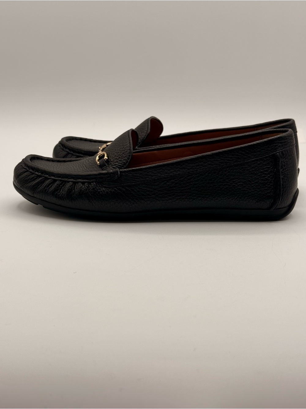 Coach Mavis Black Pebbled Leather Horsebit Loafers Flats Slip-On Classic Shoes - Picture 12 of 16